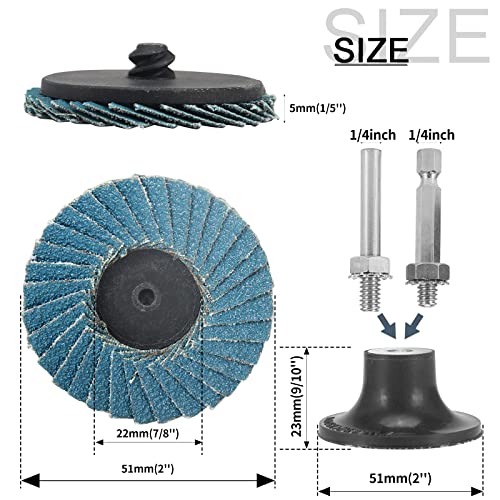 SI FANG 20Pcs Mixed 2 inch Zirconia Flap Disc Die Grinder Sanding Discs Kit - style: 40/60/80/120 Grit Mix Set