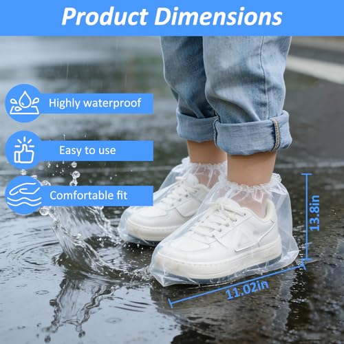 10Pairs Waterproof Shoe Covers, Shoe Covers for Rain, Disposable Plastic Rain Shoe Covers for Men and Women Non-Slip Soles (child)