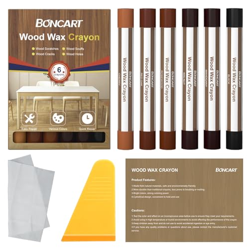 Boncart Wood Filler Sticks,6 Colors Wood Wax Crayons - color: Dark Color 6pcs