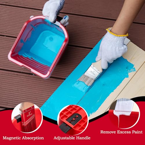 Mister Rui 2 Inch Angled Synthetic Paint Brushes, 3 Pack Trim