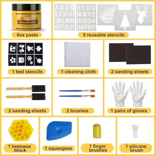 6oz Wood Burning Paste Gel Kit (19pcs), Scorch Burning Marker Tool