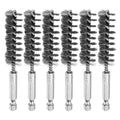 HARFINGTON 6Pcs Stainless Steel Bore Brush 15mm Dia 4" Long Cleaning Twisted Wire Brush with Handle 1/4" Hex Shank for Tubes, Ports, Bearings - size: 15mm