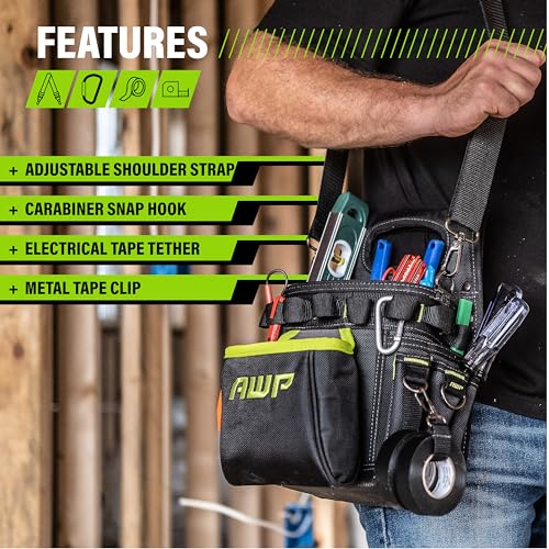 AWP Tool Pouch, Electrician Tool Pouch, Premium, Professional Multi-Pocket Organizer - size: 1 Pack, style: Portable Tool Box