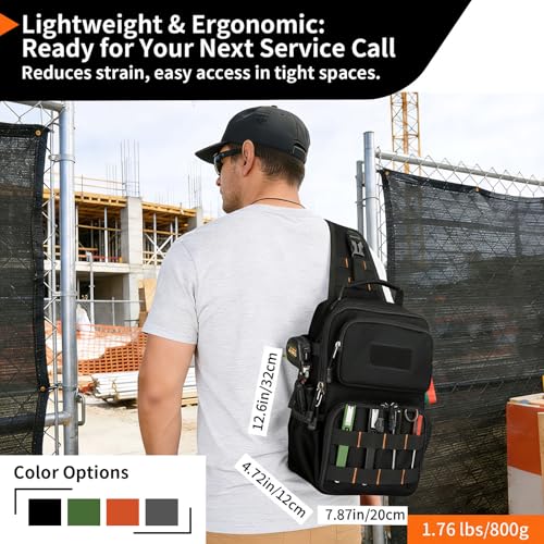 Rexmore Tactical Electrician & HVAC Tool Chest Bag, 3-Point Harness Black - color: Black