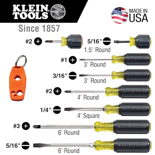 Klein Tools 80021 Tool Set, Screwdriver and Nut Driver Tool Kit with Assorted Tips, Magnetizer / De-Magnetizer, 16-Piece, Home Improvement - style: 16-Piece Screwdriver Set