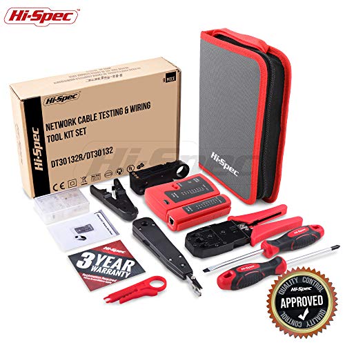 Hi-Spec Network Cable Tester Tool Kit for CAT5 CAT6 RJ11 RJ45 Punchdown