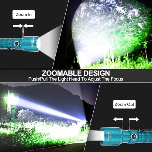 Rechargeable Flashlights High Lumens,Super Bright Small Powerful Flashlight - color: Turquoise