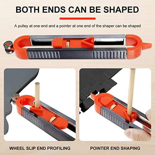 Contour Gauge Scribe Tool, Precise Profile Gauge Tool with Lock and 2 Pencils, Irregular Shape Duplicator, Woodworking Measure Ruler for DIY Handyman, Craftsman, Construction, Carpet, Tile Laying