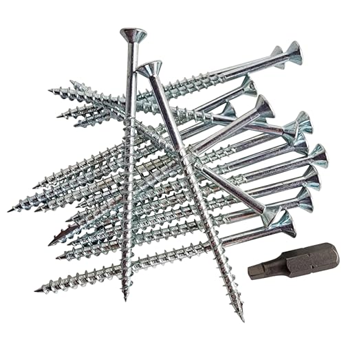 Reinforced Door Screw Kit for Strike Plates, Deadbolt Plates, and Hinges. 3-inch Screws and Screwdriver Bit, Makes Doors Kick Resistant, Home Security Upgrade