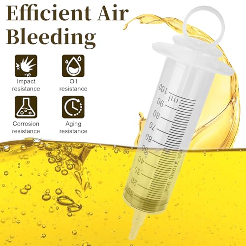 Motorcycle Brake Bleeder Kit, 100ml Pump Hydraulic Disc Bleeding Tool