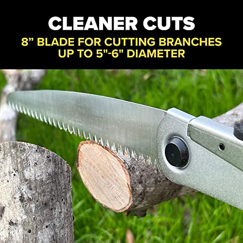 Jameson 8 Inch Folding Pruning Hand Saw for Single Hand Use with Tri-Cut Blade and Slip Resistant Grip, Professional Grade Knife