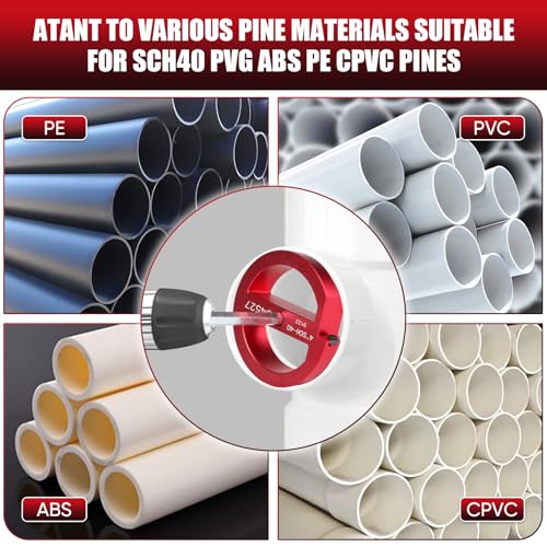 6Pcs PVC Pipe Reamer Kit, PVC Fitting Saver, Plastic Pipe Fitting Reamer Socket Saver Plumbing Tool Includes 3/4, 1, 1 1/2, 2, 3, 4 Inch for Schedule 40 Fits Standard 1/2" Drill