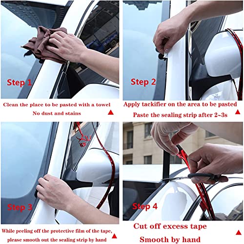 Car Rubber Sealing Strip Torcarvh Car Weather Stripping Protection Door Edge Windshield Adhesive T Shape Sealing Strip Cover Leak Sound Proofing (14mm, 10M) - size: 14mm, 10M