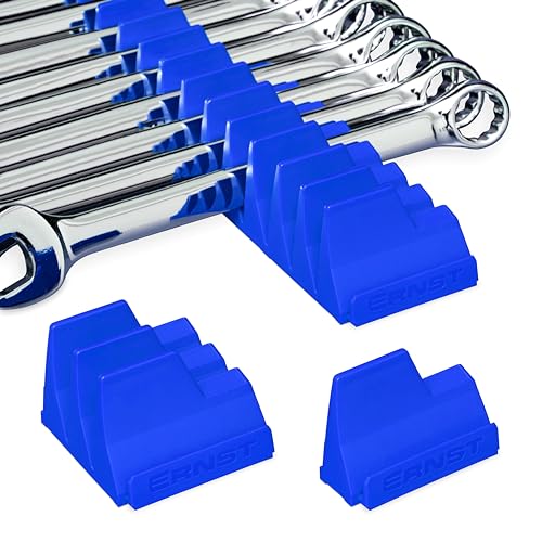 Ernst Manufacturing Wrench Pro Wrench Storage for 20 Wrenches with Anti-Slip Cleats - Blue (Patented) - Made in the USA - color: Blue