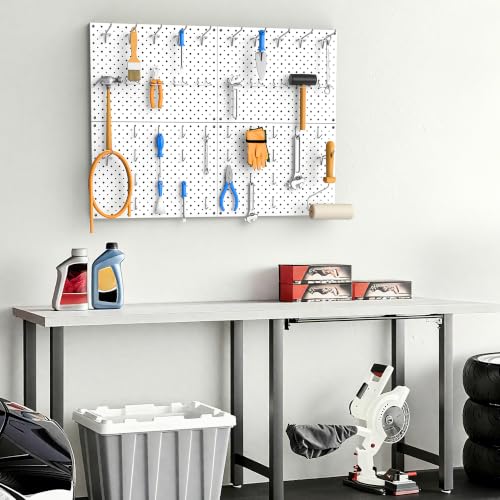 EVERHANGER Metal Pegboard Panels, Heavy Duty Pegboard Wall Organizer - color: White, size: 2pack 12"X16"