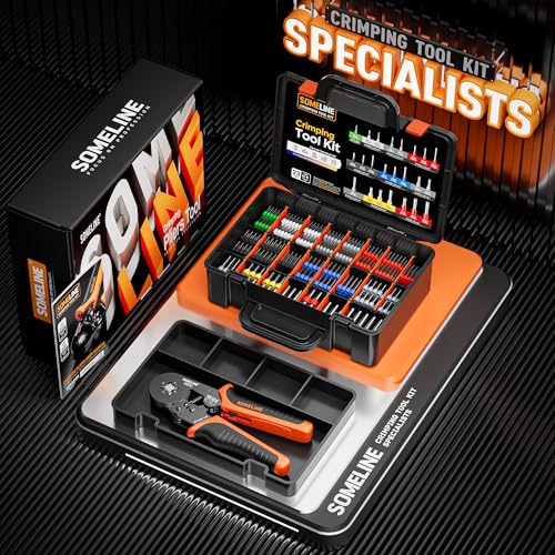 SOMELINE Ferrule Crimping Tool Kit, AWG 24-8 with 23 Sizes Wire Ferrules