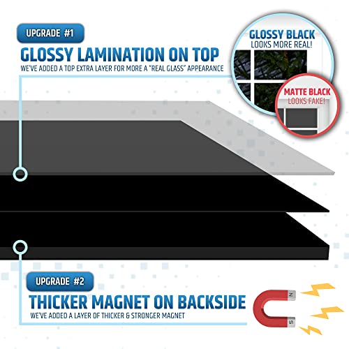 Strong & Glossy Magnetic Garage Door Windows - Looks Like Real Window Panels/Faux Panes - Decorative Hardware Kit - Easy to Align & Will Never Fall (Upgraded Magnets) | Fits 2 Car Garage | 32pcs 4"X6 - style: 32pcs Magnetic Windows