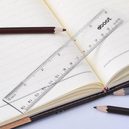 EBOOT 2 Pack Plastic Ruler Straight Ruler Plastic Measuring Tool for Student School Office(Clear,6 Inch,12 Inch Style) - color: White, size: 6 Inch,12 Inch