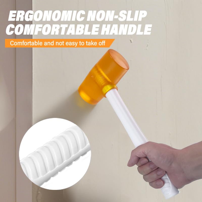 4-Piece 15 Ounce Rubber Mallet,Lightweight Double-Face Hammer with Fiberglass Non Slip Handle,Perfect for Leather Crafts,Jewelry,Wood and Flooring Installation - size: 15 Ounce(4 Pack)