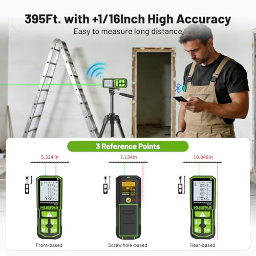 Huepar 395FT Bluetooth Green Laser Measuring Tool S120-G-BT
