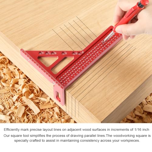 3D Multi-Angle Measuring Ruler,Extended Upgrade Version 22.5°-90°Woodworking Metal Layout,Marking,Aluminum Alloy Square Tools with Angle Pin for DIY,Engineer,Carpenter,Construction