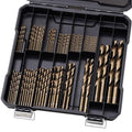 Cobalt Drill Bits Set for Hardened Metal and Stainless Steel, 101Pcs M35 High Speed Steel Twist Jobber Drill Bits 1/16"-1/2", with Plastic Index Storage Case - size: 1/16-1/2 in (101 pcs)