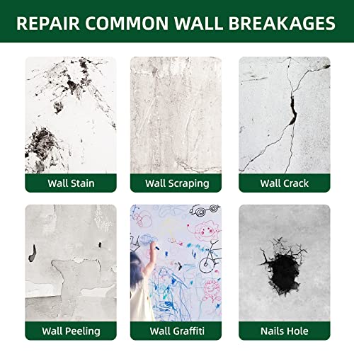 Drywall Repair Kit, 500g Wall Mending Agent with 6Pcs Wall Patches - size: 15Pcs_500g