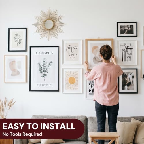 24 PCS Picture Hanging Hooks, Wall Hangers Without Nails, Adhesive Wall Hooks for Kitchen, Bathroom, Home and Office (8mm) - size: 24PCS（8mm）