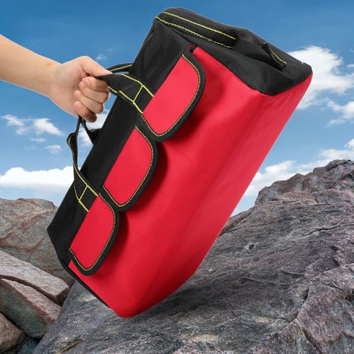 Sanwuta 3 Pack 16 Inch Tool Bags, Classic, Black Red, Blue, Yellow - color: Black Red, Blue, Yellow, size: 16 Inch, style: Classic