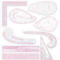 Fashion Clear Metric Sewing Ruler Set,French Curve Pattern Rulers for Beginners, Tailors, Designers, Quilting, Embroidery, Cross Stitch, Crochet, Knitting 9pcs (9-Piece Set) - color: 9-Piece Set