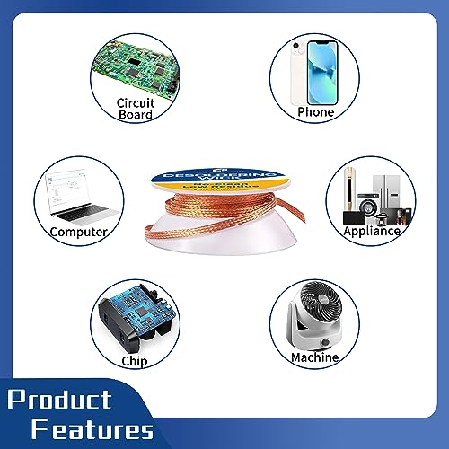 Sn42/Bi58 Lead Free Solder Paste (30g) & No Clean Soldering Flux(10cc) & Soler Wick for Electronic Soldering, SMD/SMT Remove