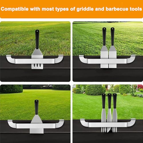 10 Inch Griddle Spatula Holder Magnetic Design, Stainless Steel Grill Barbecue Tool Rack, Griddle Accessories for Blackstone Flat Top Griddle and Other Grill Griddles (2 Pcs) - style: 2 pack