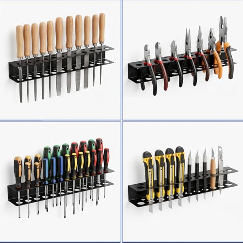 3 Pcs Screwdriver Holder Wall Mount with 23 Holes, Heavy Duty