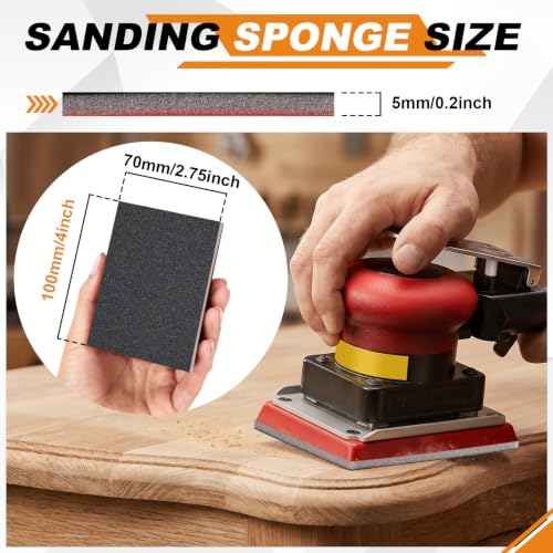 27 PCS 3x4 Inch Sanding Sponge, 240 Grit Sandpaper Pads Sanding Blocks Set - color: 240 Grit