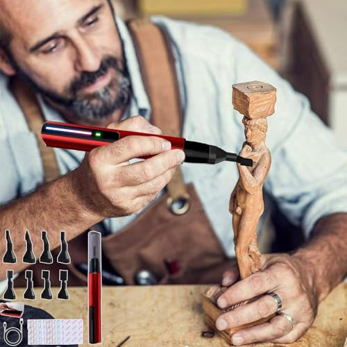 Electric Reciprocating Sander, USB Quick Charging Mini Sanding Pen 3 Speed Adjustable Detail Sander with 8 Sanding Heads and Sandpapers for Grinding Polishing