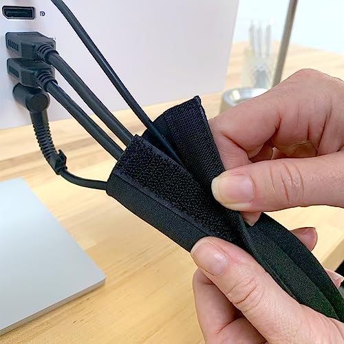 Hook and Loop Cable Sleeve by Wrap-It Storage - 48" x 4.5" (2-Pack) Black - size: 48 in (2-Pack)