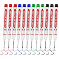 12 PCS Long Head Deep Hole Marker Pens,20mm Long Nib Marker, Longs Nose Markers, Waterproof Construction Markers Marking Tool,Permanent Markers Carpenter Ink marker Pens,Metal marking Pens 03 - color: 12PCS-20MM-Red/Blue/Green/Black