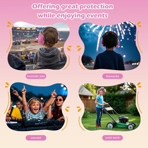 ProCase Noise Cancelling Headphones for Kids/Toddlers SNR 27dB Ear Muffs - color: Pink