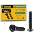 1/4-20 x 2-1/2" Bolt, 20PCS Flat Head Hex Socket Cap Screws Bolts, 304 Stainless Steel 18-8, Fully Threaded, Black Zinc Finish, with Hex Spanner - color: Black, size: 1/4-20 x 2-1/2