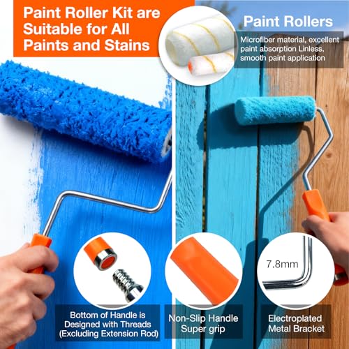 12 Pack Paint Tray Set with Liner, Paint Brush, 9" Paint Roller - color: 12 Pack, 9" Paint Trays
