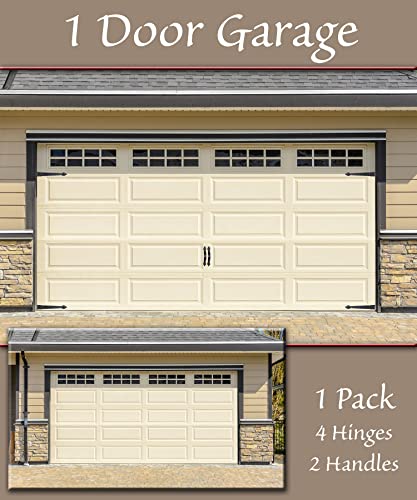 Household Essentials Hinge IT Premium Carriage House Handle & Hinge, Black Garage Door Magnet, 4 Hingle 2 Handles (Pack of 1) - size: Pack of 1, style: Premium Hinges