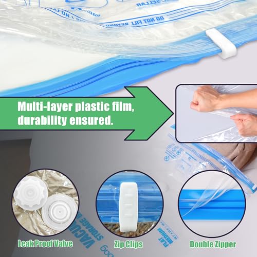 15 Jumbo Vacuum Storage Bags for Bedding, Vacuum Seal Bags for Clothing - size: 15-Jumbo