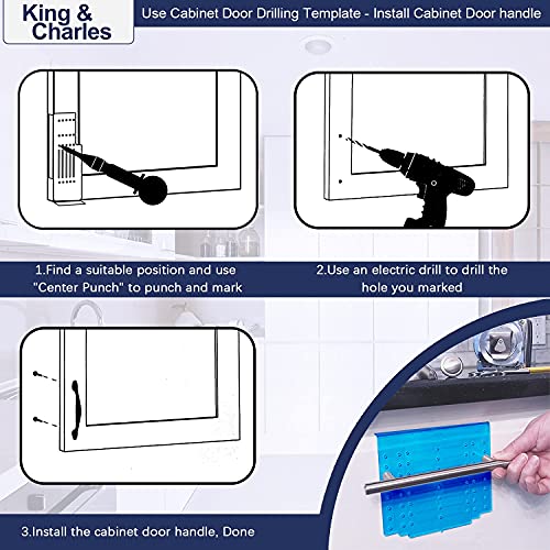 King&Charles Cabinet Hardware Template&Center Punch for Handles Knobs Pulls - size: Classic Align Sizes