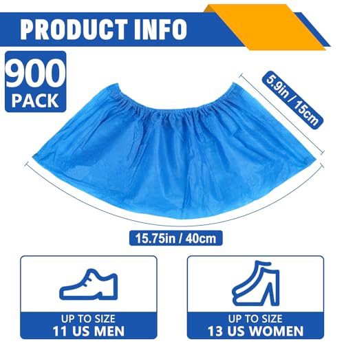 900 Pack(450 Pairs) Shoe Covers Disposable, Non-woven Fabric Shoes Covers - color: 900 Pack(450 Pairs)