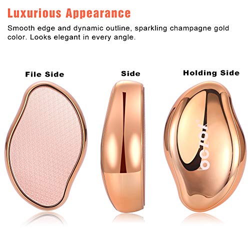 BEZOX Glass Foot File Callus Remover, Crystal Foot Scrubber Pedicure Tool - style: Shinning Golden