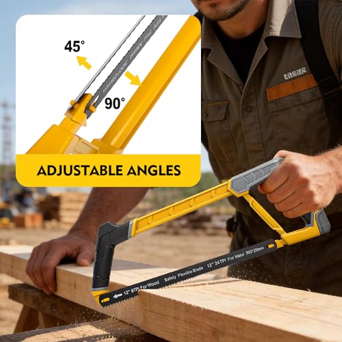 KATA Hand Saw Kit, 12" Heavy Duty Hacksaw, 10" Mini Hacksaw, 6" Drywall Saw - size: 3 Pack Handsaw Set