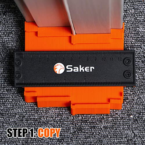 Saker Contour Gauge Profile Tool with Lock 5 Inch Orange | Precisely Copy Irregular Shape Duplicator,Irregular Welding Woodworking Tracing,Must Have Tool for DIY Handyman, Construction - style: 5 INCH