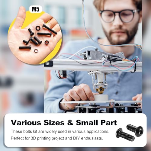 KADRICK 280PCS M5 Screw Kit,Hex Socket Button Head Screws Length 8MM-30MM - size: M5 280Pcs 8-30mm