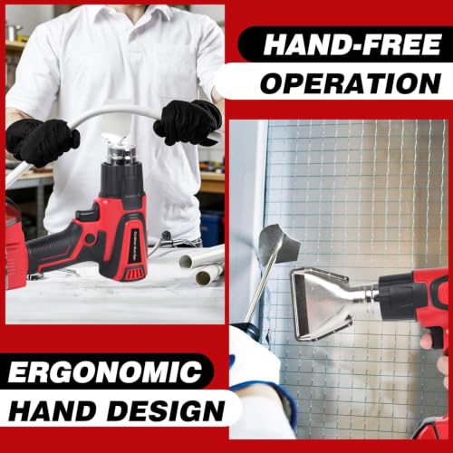 Cordless Heat Gun Compatible with Milwaukee m18 Battery 350W Fast Heating 120℉–1112℉ Variable Temperature LCD Display Portable Hot Air Gun 4 Nozzles for Crafts, DIY (Tool Only, Not Made by Milwaukee)