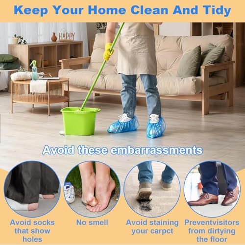 Automatic Shoe Cover Dispenser Machine with 200 Disposable Shoe Covers Included, Hands-Free Overshoe Dispenser in Silver ABS for Home Office Entryway Clinic